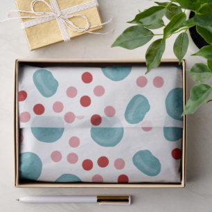 Papel De Seda Patrón de punto azul y rojo de lunares