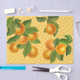 Papel De Seda Patrón de punto de color acuático rústico naranjas