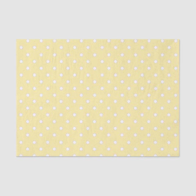 Papel De Seda Patrón de punto de polka amarillo (Anverso)