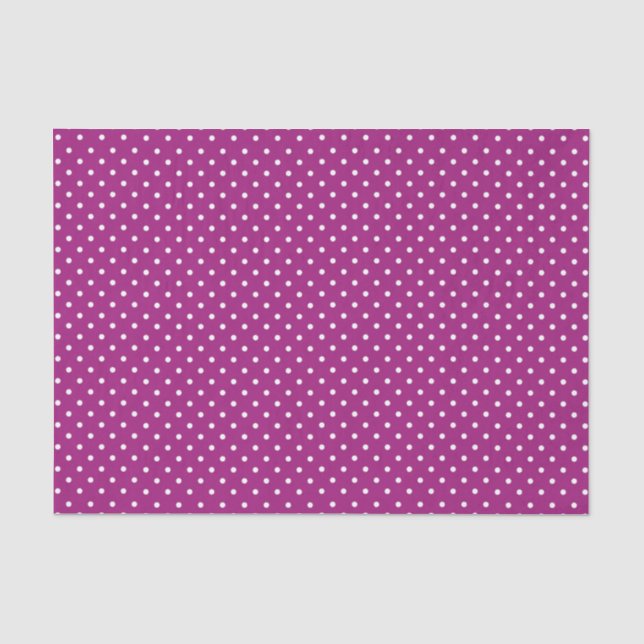 Papel De Seda Patrón de punto de polka púrpura (Anverso)