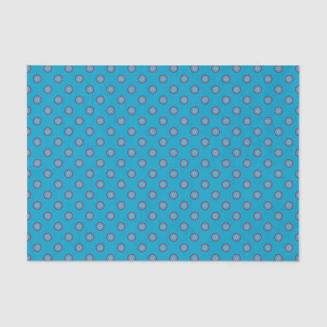 Papel De Seda Patrón de punto de polka - rosa azul (Anverso)