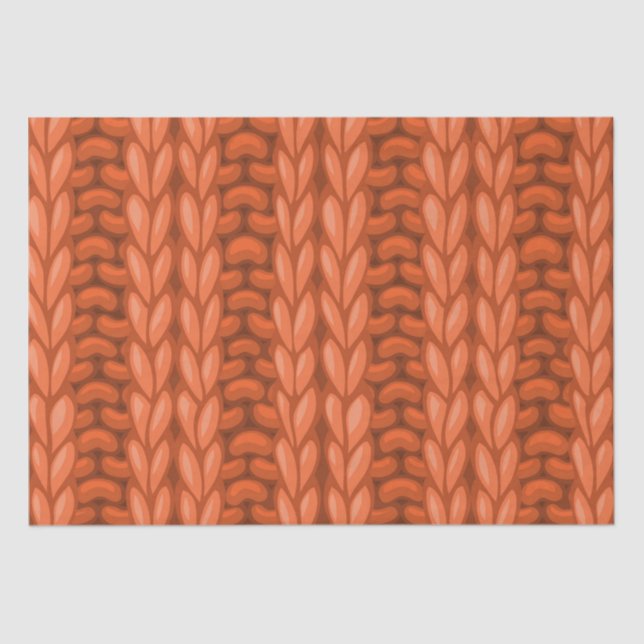 Papel De Seda Patrón de punto lanudo de invierno naranja (Anverso)