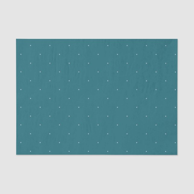 Papel De Seda Patrón de puntos blancos turquesa (Anverso)