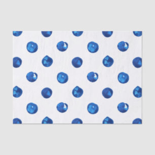 Papel De Seda Patrón de puntos de polka azul índigo