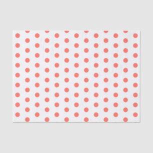 Papel De Seda Patrón de puntos de polka coral
