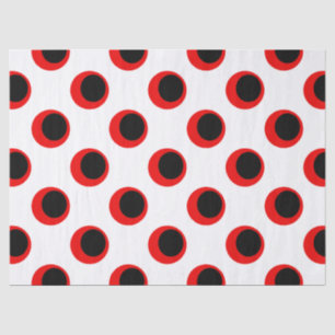 Papel De Seda Patrón de puntos de polka negro y rojo