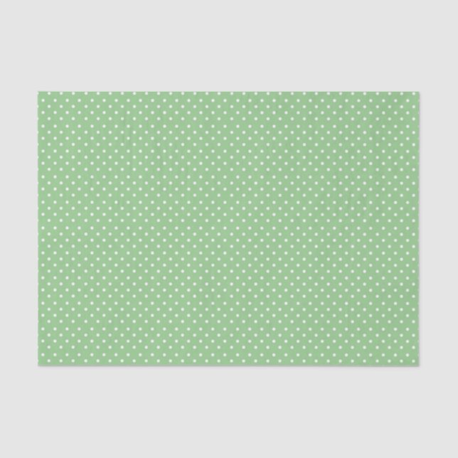 Papel De Seda Patrón de puntos de polka verde (Anverso)