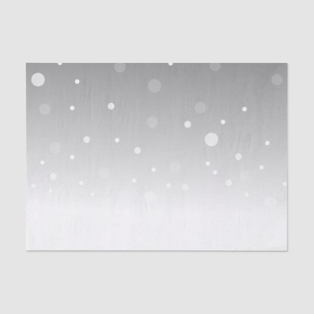 Papel De Seda Patrón de puntos Ombre gris blanco (Anverso)