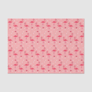 Papel De Seda Patrón de puntos y flamencos rosados