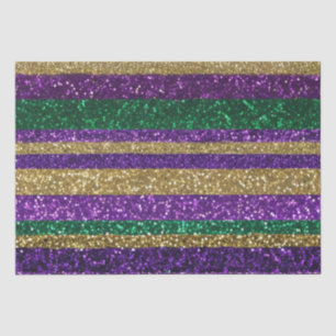 Papel De Seda Patrón de purpurina de Mardi Gras amarillo púrpura