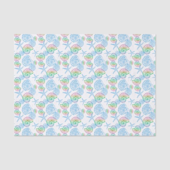 Papel De Seda Patrón de Purpurina de sirena (Anverso)