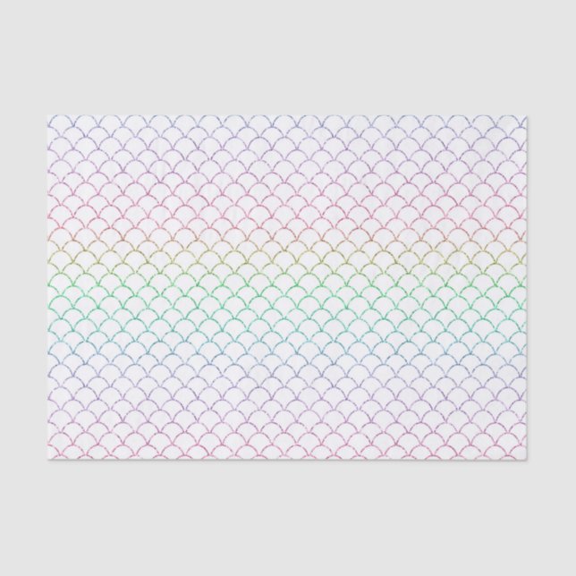 Papel De Seda Patrón de Purpurina de sirena (Anverso)