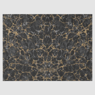 Papel De Seda Patrón de Purpurina dorado y negro de marmol vinta