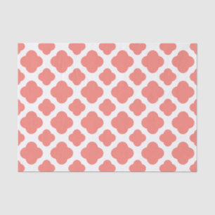 Papel De Seda Patrón de quatrefoil rosa de coral