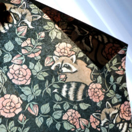 Papel De Seda Patrón de Raccoons de Rosa polvoriento
