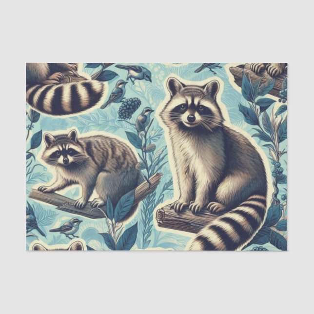 Papel De Seda Patrón de Racoon Cuto (Anverso)