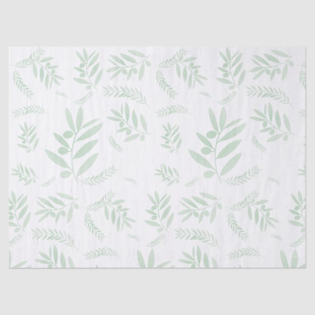 Papel De Seda Patrón de rama de olivo natural (Anverso)