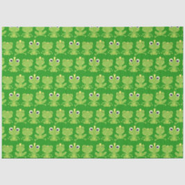 Papel De Seda Patrón de ranas cortas en verde oscuro