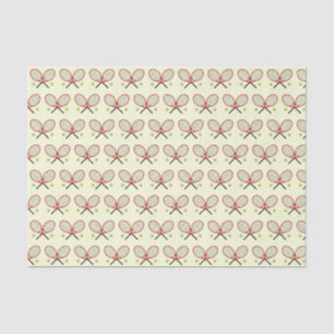 Papel De Seda Patrón de raquetas de tenis crema