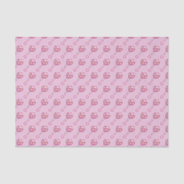 Papel De Seda Patrón de rattle de bebé rosa (Anverso)