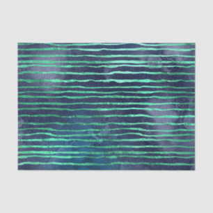 Papel De Seda Patrón de rayas azul marino y aqua