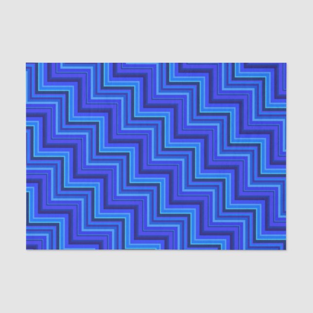 Papel De Seda Patrón de rayas azules (Anverso)