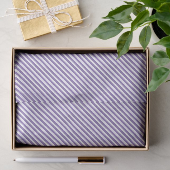 Papel De Seda Patrón de rayas blancas violetas de lavanda de Mod (Regalo )