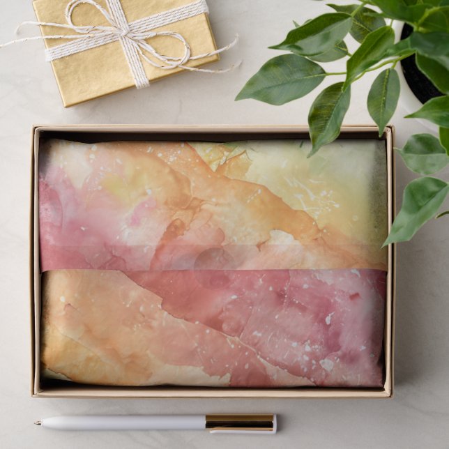 Papel De Seda Patrón de rayas de acuarela arcoíris (Regalo )