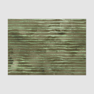Papel De Seda Patrón de rayas de acuarela verde