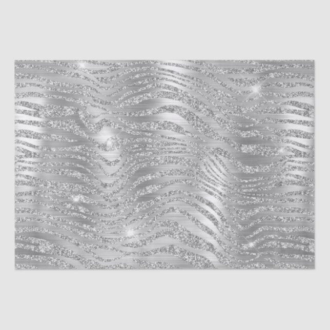 Papel De Seda Patrón de rayas de cebra salvaje de estilo platead (Anverso)