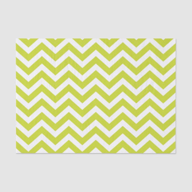 Papel De Seda Patrón de rayas de cheurón verde (Anverso)