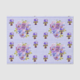 Papel De Seda Patrón de rayas de lavanda floral de flores de bon