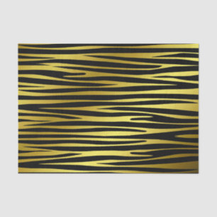 Papel De Seda Patrón de rayas de oro y tigre negro, animales