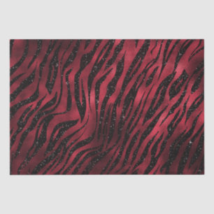 Papel De Seda Patrón de rayas de tigre con brillo rojo