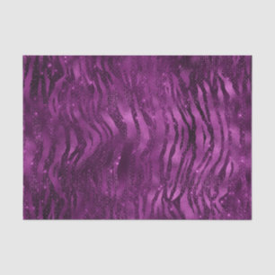 Papel De Seda Patrón de rayas de tigre de brillo glam ombre púrp
