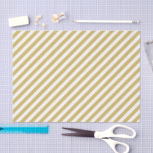 Papel De Seda Patrón de rayas diagonales doradas y blancas