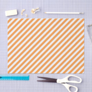 Papel De Seda Patrón de rayas diagonales naranjas y blancas