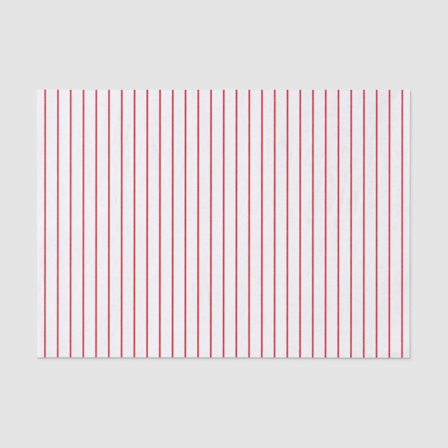 Papel De Seda Patrón de rayas finas rojas (Anverso)
