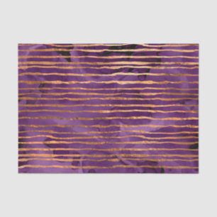 Papel De Seda Patrón de rayas púrpura y dorado