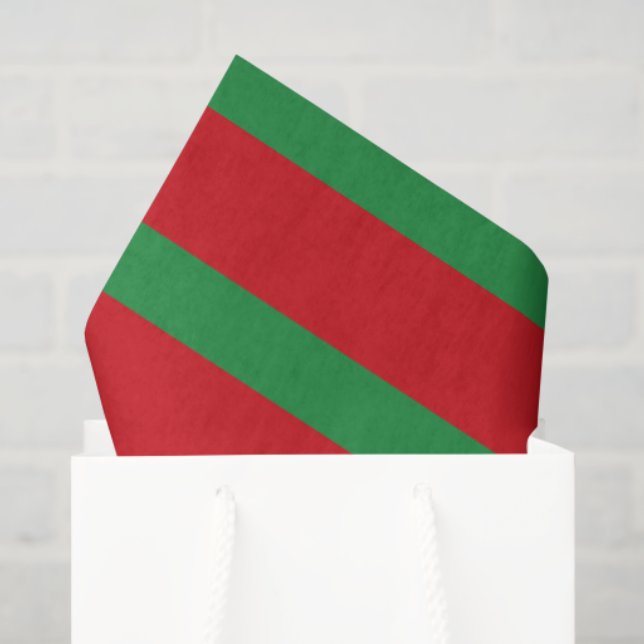 Papel De Seda Patrón de rayas rojas, grises y verdes (Bolsa de regalo)
