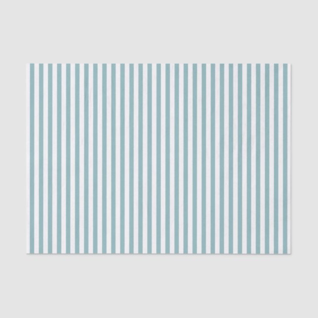 Papel De Seda Patrón de rayas simples Aqua Geométrico blanco (Anverso)