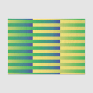 Papel De Seda Patrón de rayas verde amarillo azul