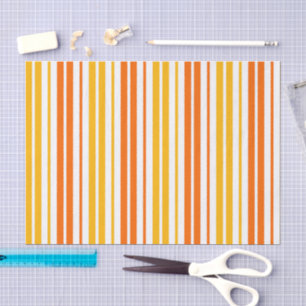 Papel De Seda Patrón de rayas verticales de naranja y blanco ama