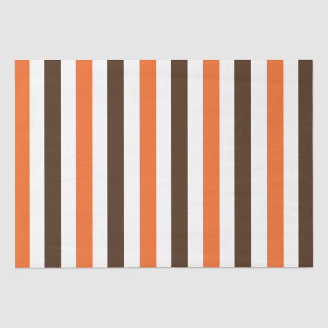 Papel De Seda Patrón de rayas verticales marrón naranja (Anverso)