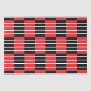 Papel De Seda Patrón de rayas y chequitos rojos negros