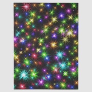 Papel De Seda Patrón de rayos de estrella de Navidad multicolor
