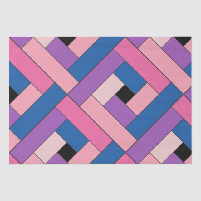 Papel De Seda Patrón de rectángulo (ver1) con detalle de Persona (Anverso)