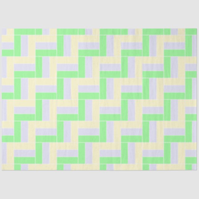 Papel De Seda Patrón de rectángulos Pastel Líneas de puntos blan (Anverso)