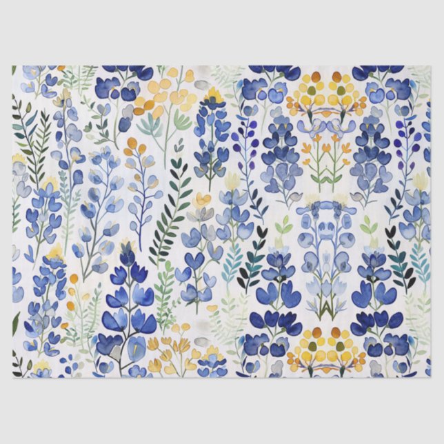 Papel De Seda patrón de red azul acuática (Anverso)
