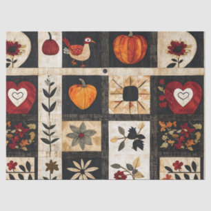 Papel De Seda Patrón de reducción del arte popular de otoño Bo